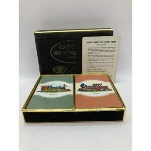 Congress Playing Cards 2 Deck Set Vintage Cel U Tone Trains Antique 1880s Style